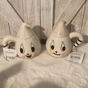 Johann Parker Transpac Ceramic Ghost Mugs with Lids
